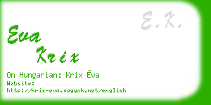 eva krix business card